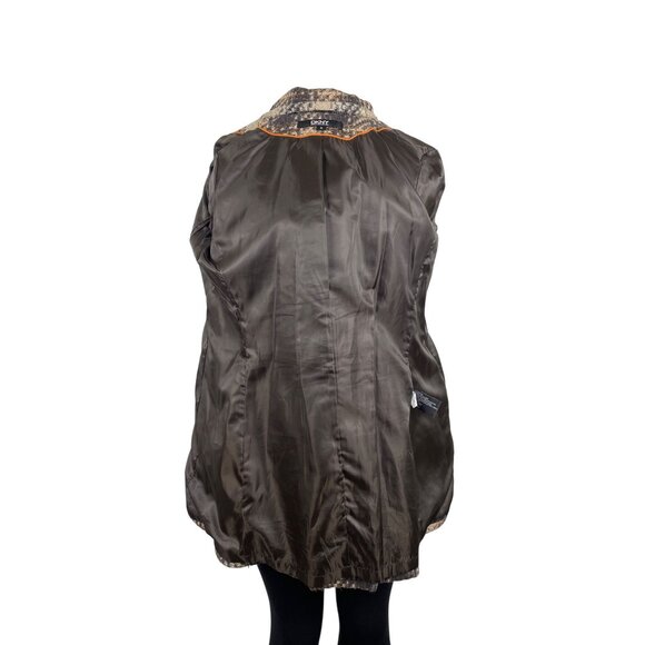 Dkny Women's Gray and Beige Plaid Double Breasted Peacoat Jacket Size 8 - Picture 5 of 14